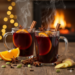 Glühwein und Gewürze im Glas, 75 °C Thermometer